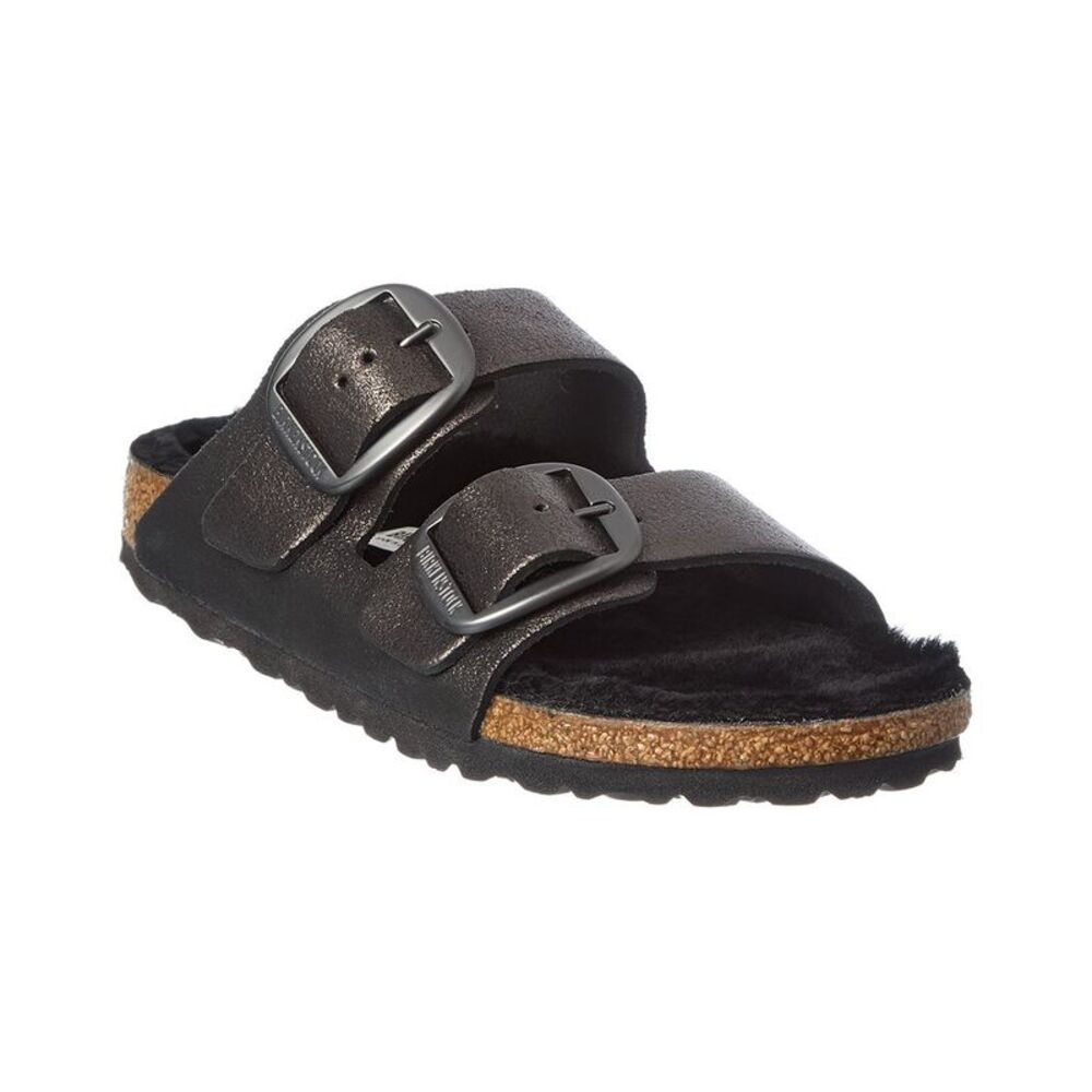 Birkenstock Arizona Big Buckle Suede Sandal, Black